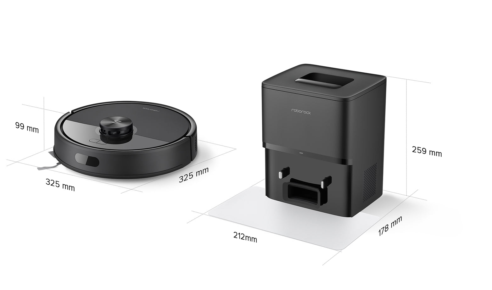 Roborock Q7 M5+ / Roborock Q7 L5+ Abmessungen