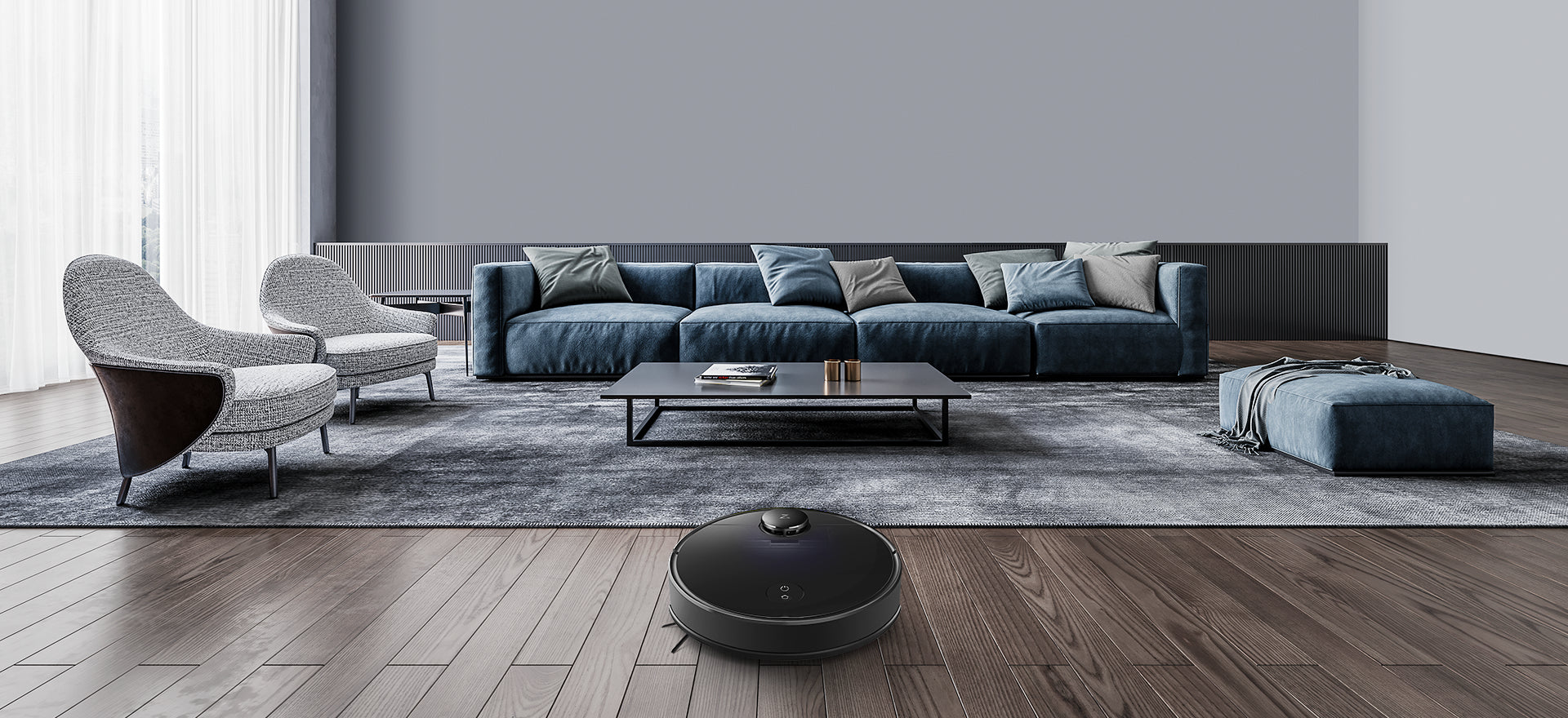 Der Roborock S4 Saugroboter bewältigt mühelos auch komplexe Grundrisse Der Roborock S4 Saugroboter bewältigt mühelos auch komplexe Grundrisse