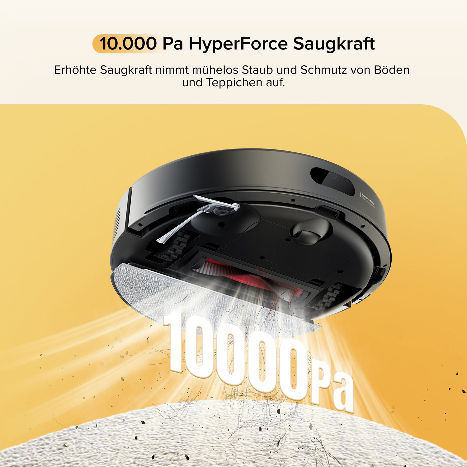 Roborock Q7 M5 Unterseite mit HyperForce Saugmotor