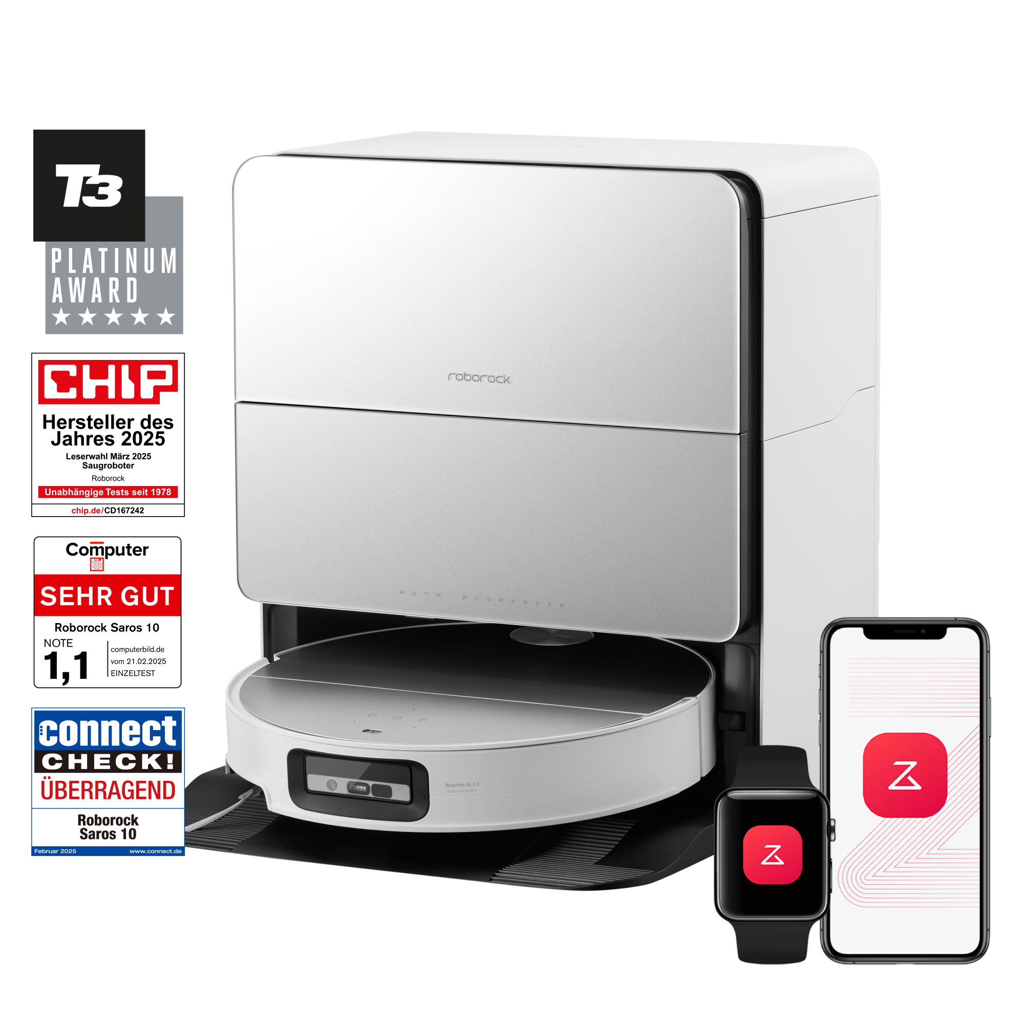 Roborock Saros 10 Saugroboter mit Dual Anti-Tangle System (verbessert von S8 MaxV Ultra)