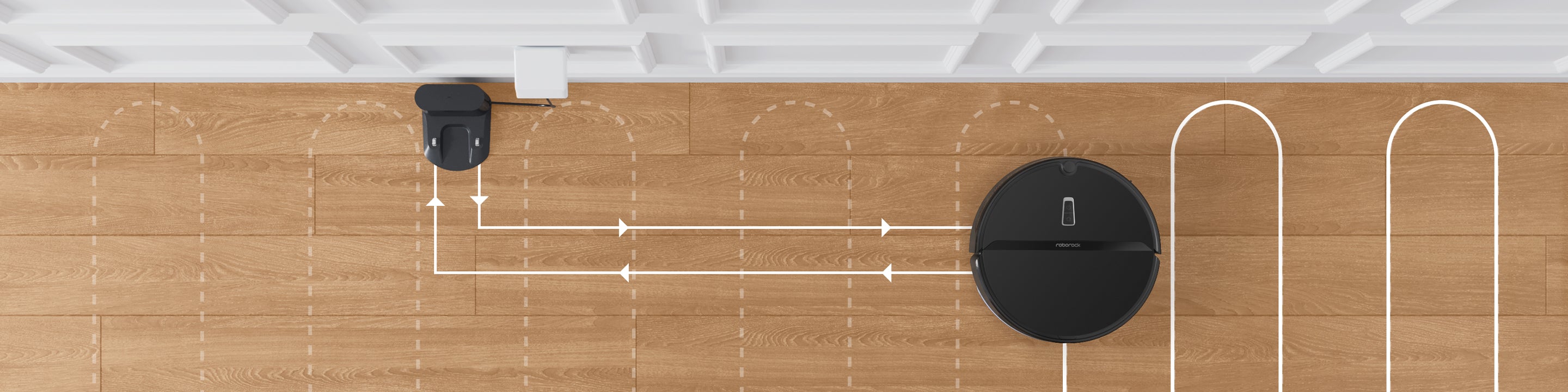 Der Roborock E4 reinigt große Wohnumgebungen durch automatisches Nachladen mühelos.