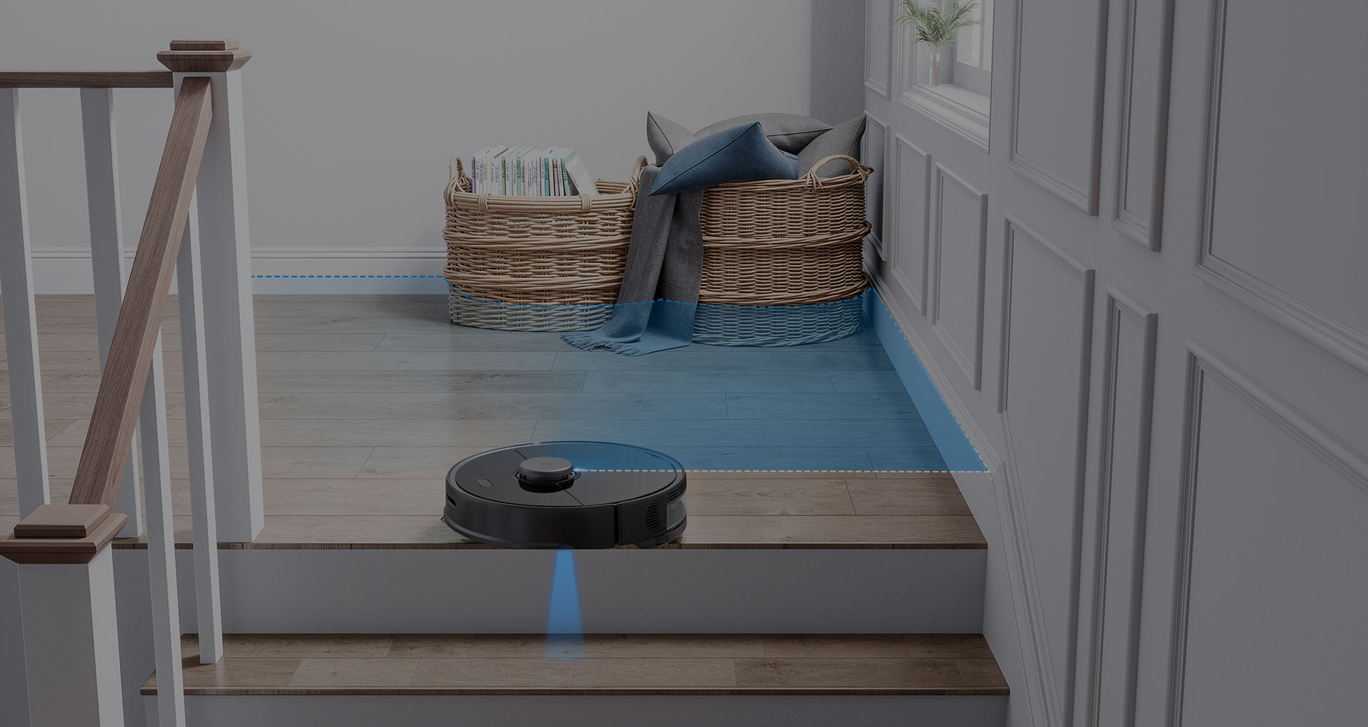 Umweltsensoren sorgen dafür, dass der Roborock S5 Max seinen Aufgaben sicher nachgeht